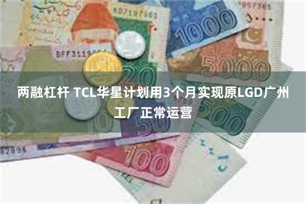 两融杠杆 TCL华星计划用3个月实现原LGD广州工厂正常运营