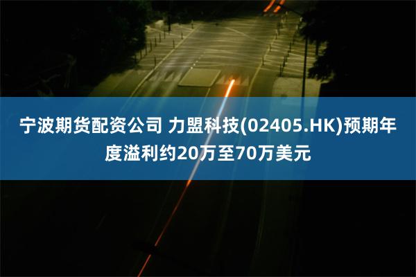 宁波期货配资公司 力盟科技(02405.HK)预期年度溢利约20万至70万美元