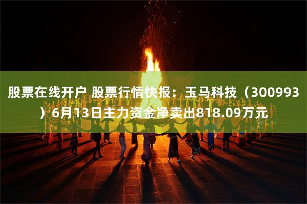 股票在线开户 股票行情快报：玉马科技（300993）6月13日主力资金净卖出818.09万元