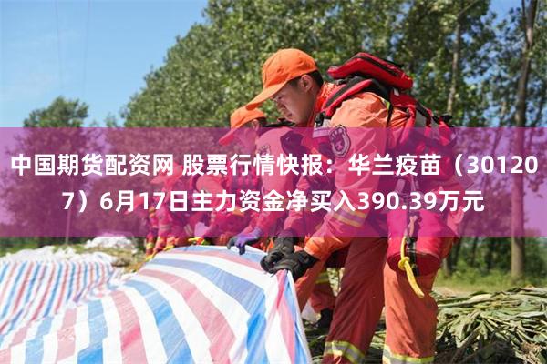中国期货配资网 股票行情快报：华兰疫苗（301207）6月17日主力资金净买入390.39万元