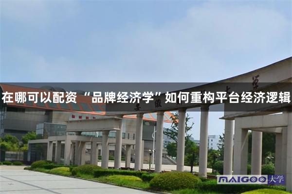在哪可以配资 “品牌经济学”如何重构平台经济逻辑