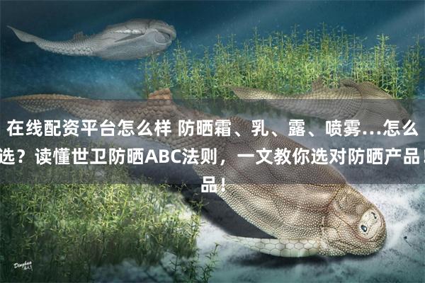 在线配资平台怎么样 防晒霜、乳、露、喷雾…怎么选？读懂世卫防晒ABC法则，一文教你选对防晒产品！