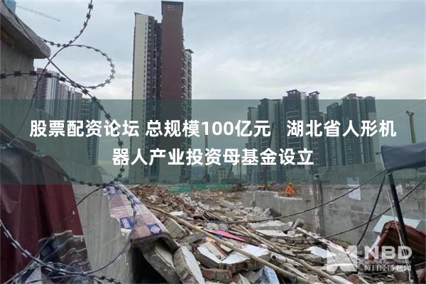 股票配资论坛 总规模100亿元   湖北省人形机器人产业投资母基金设立